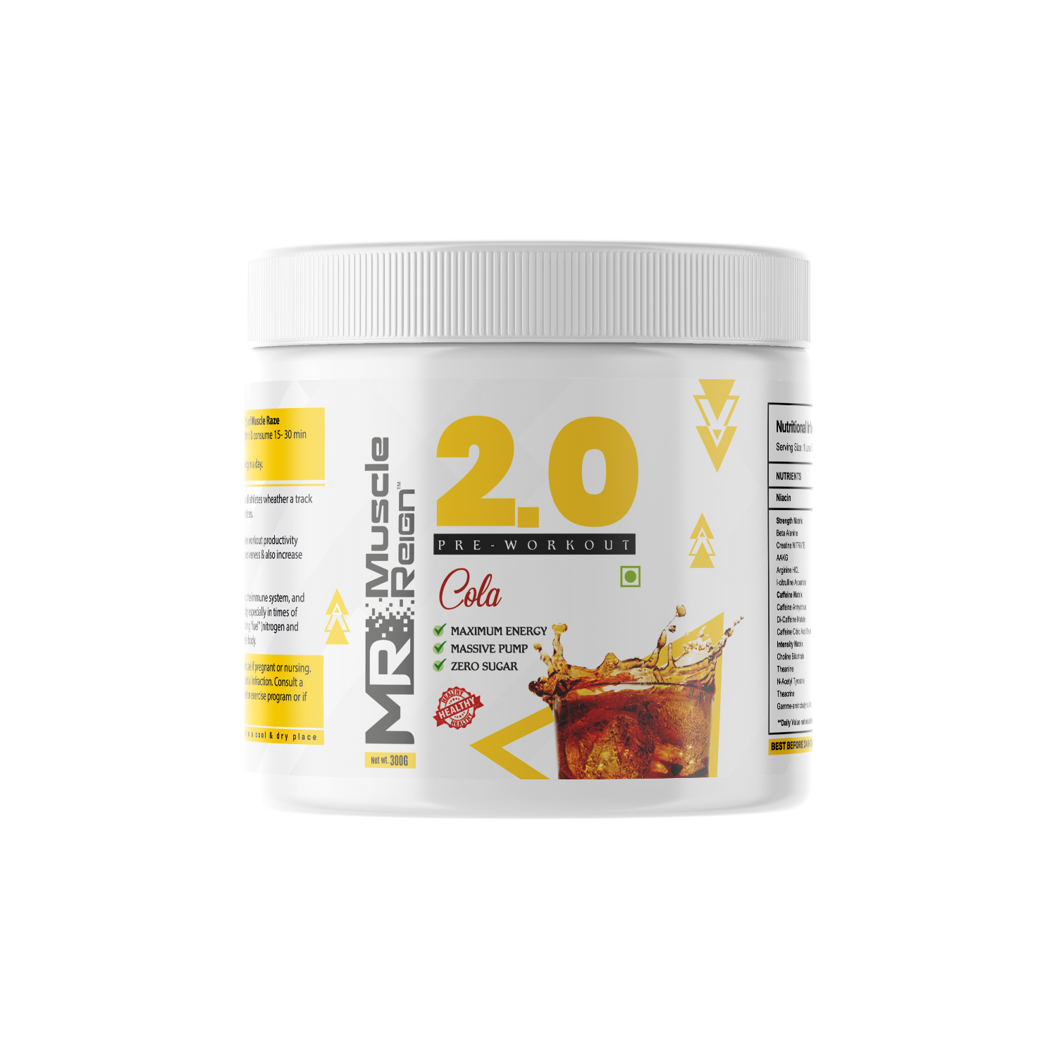 Muscle Reign 2.0 Pre Workout Supplement in Cola Flavor, the best pre workout supplement for muscle gain